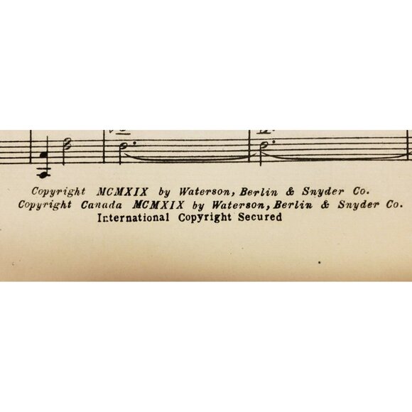 Sheet Music- You're A Million Miles From Nowhere Antique 1919 - Picture 4 of 4